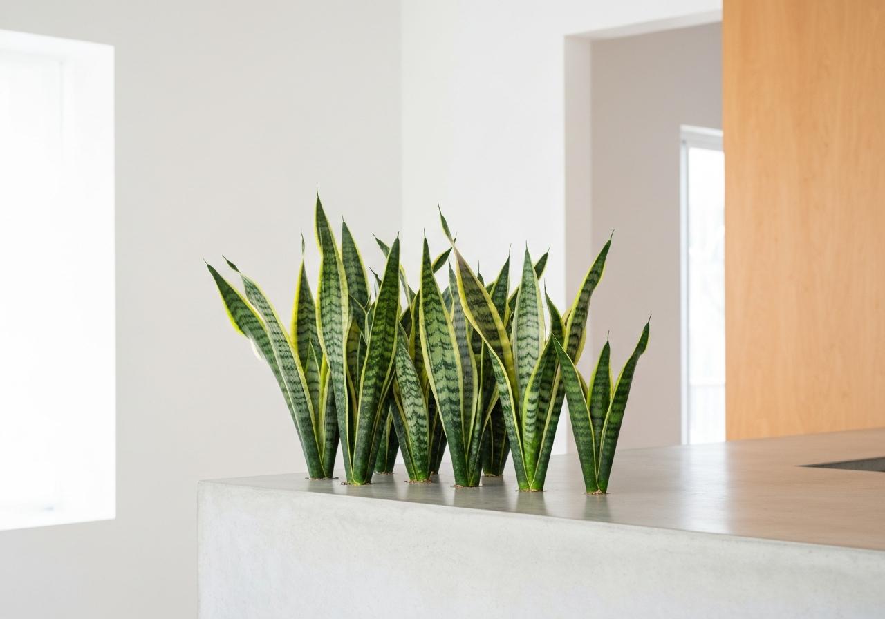 Sansevieria en pot dans un intérieur minimaliste