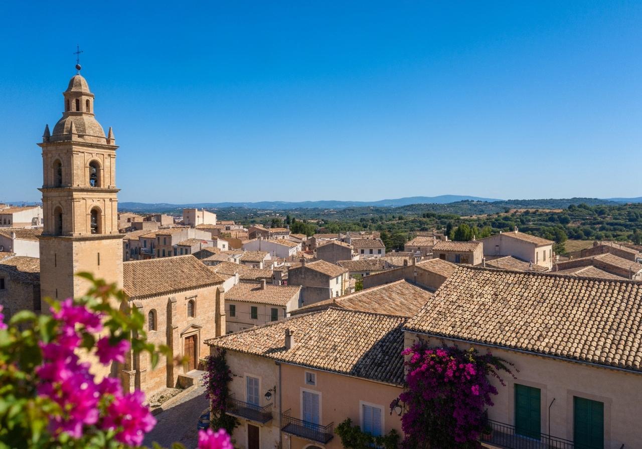 Village historique sicilien perché sur colline ensoleillée