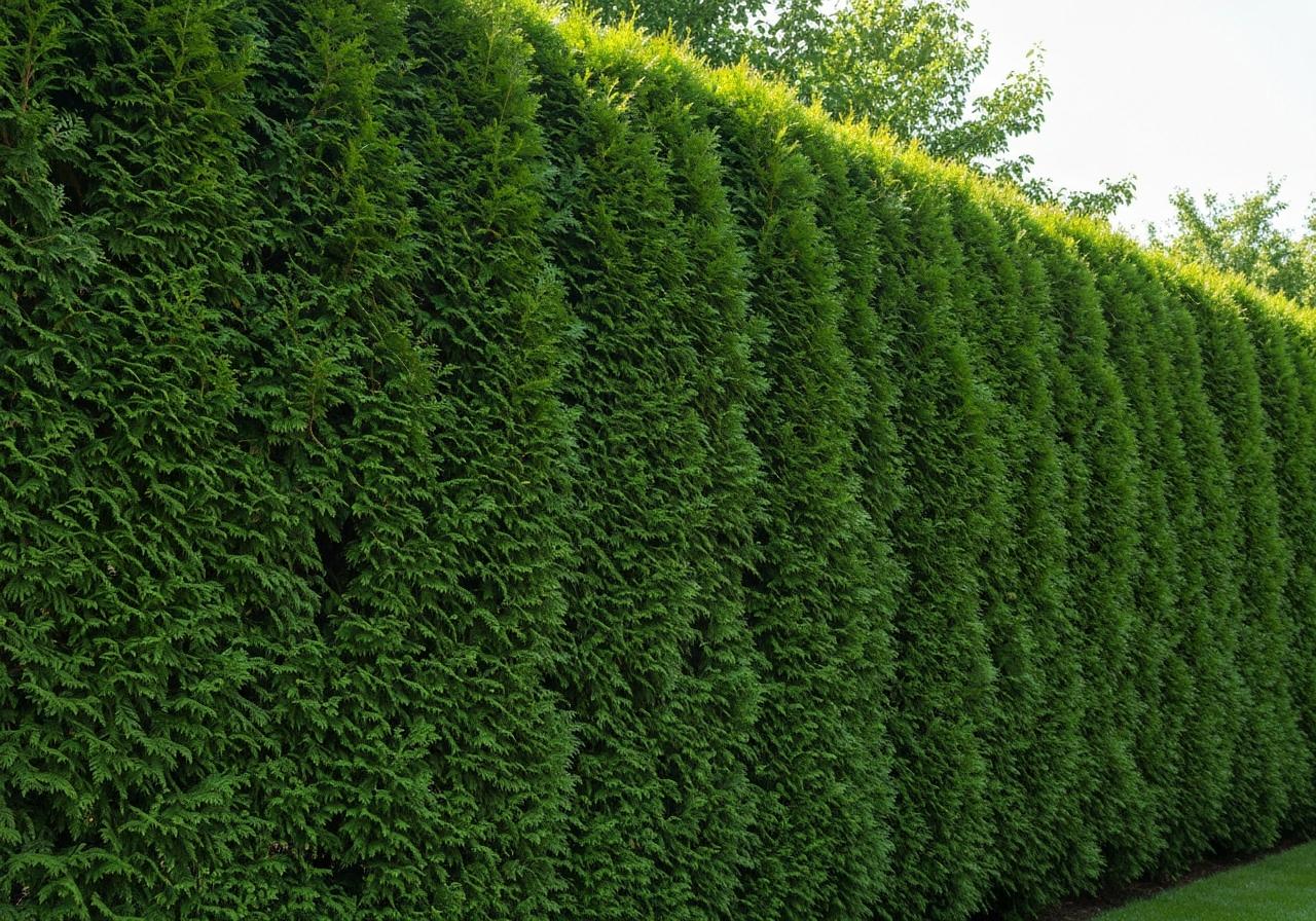 Haie dense de cyprès de Leyland en jardin