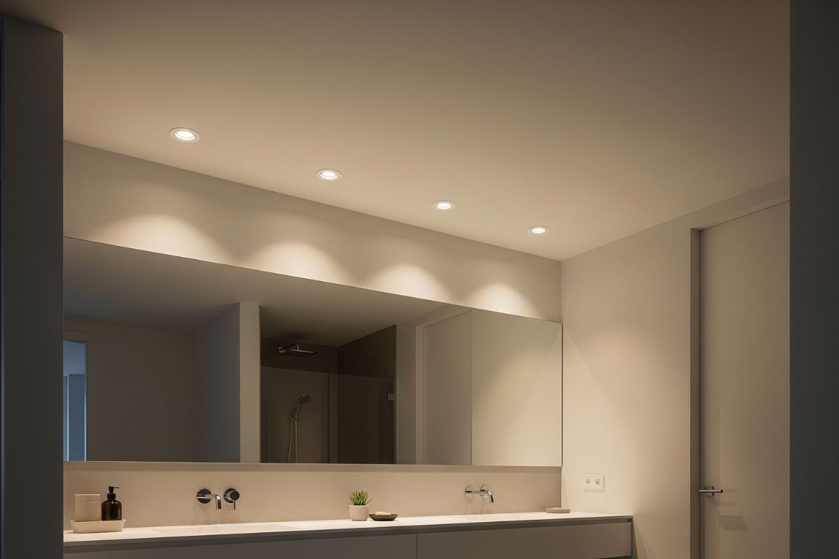 Spots encastrables salle de bain sans fenêtre éclairage LED plafond