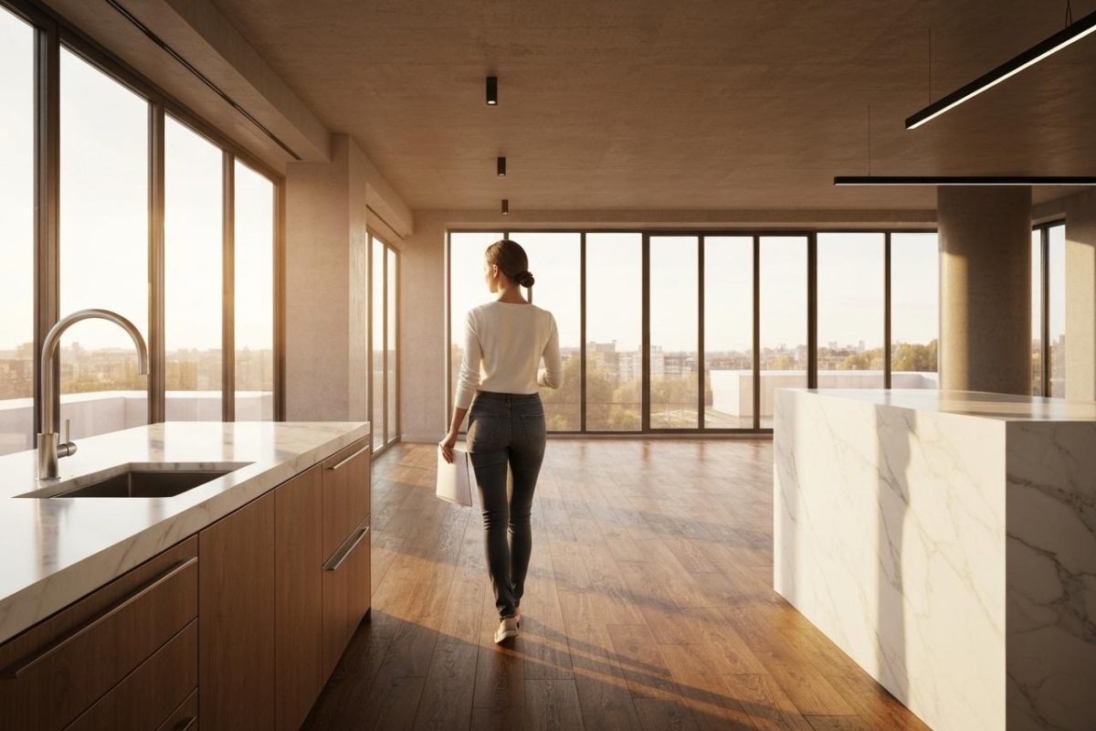 Femme dans appartement