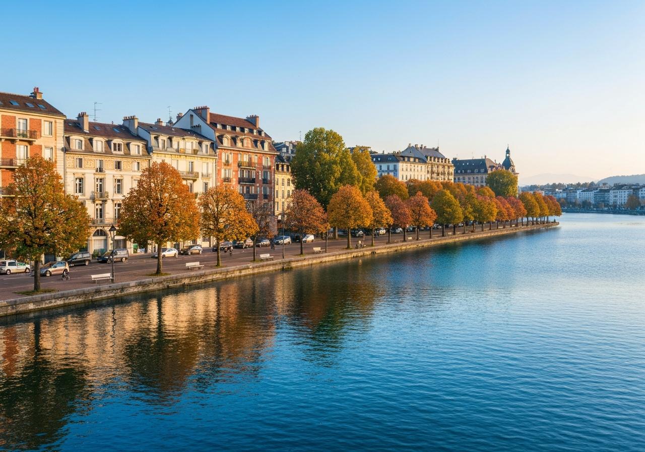 Bords du lac Léman aux Eaux-Vives Genève