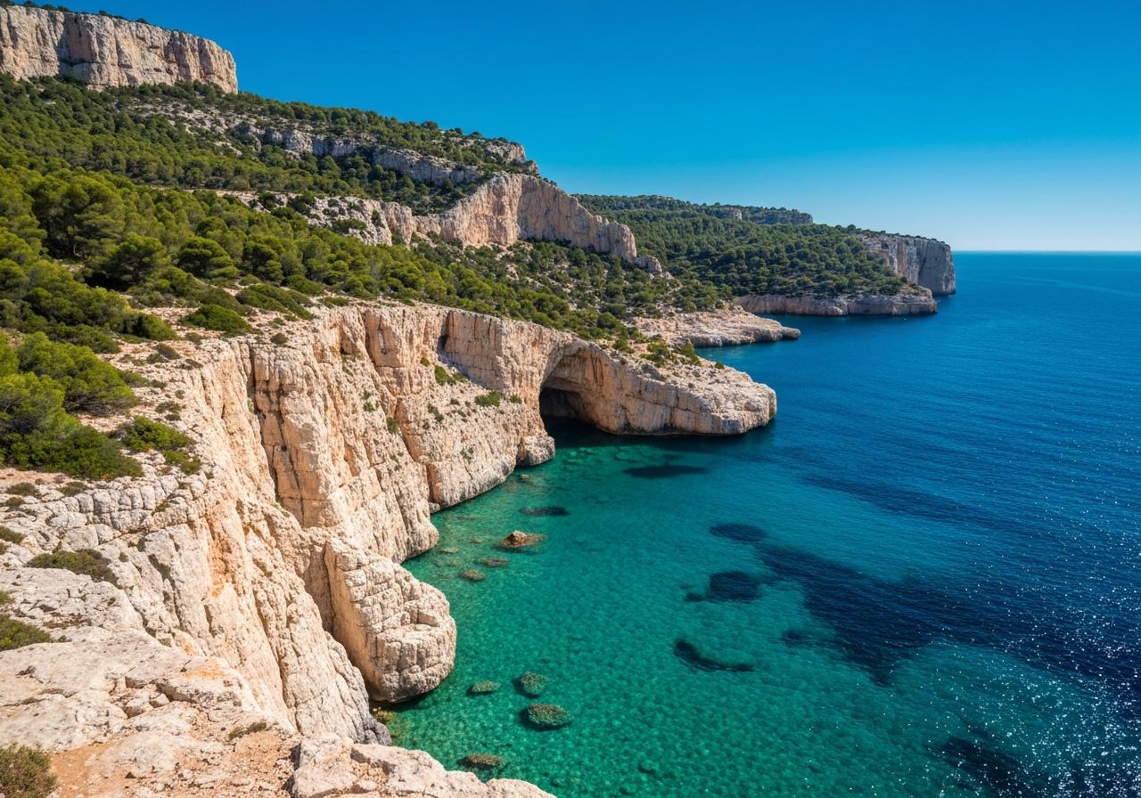 Calanques de Marseille falaises calcaires mer turquoise