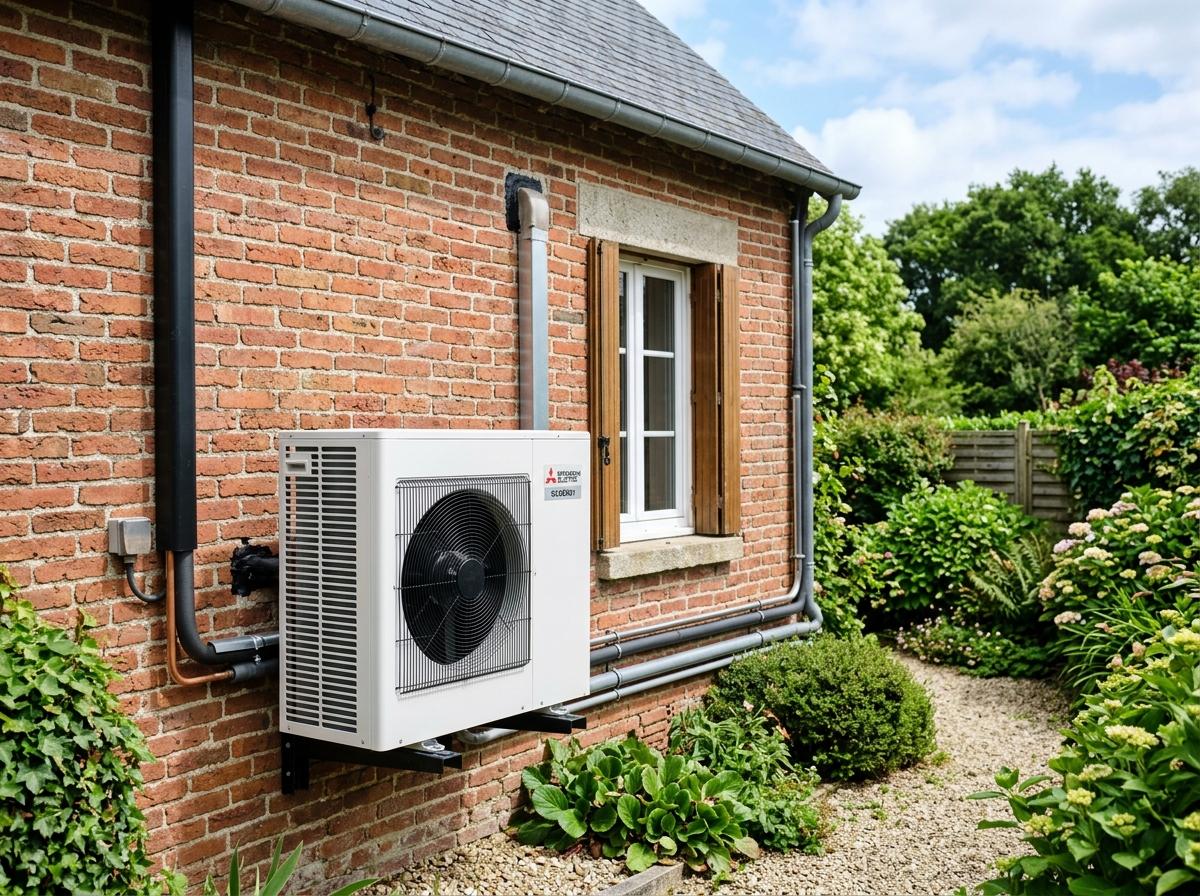 Unité extérieure PAC air-eau Daikin installée sur façade