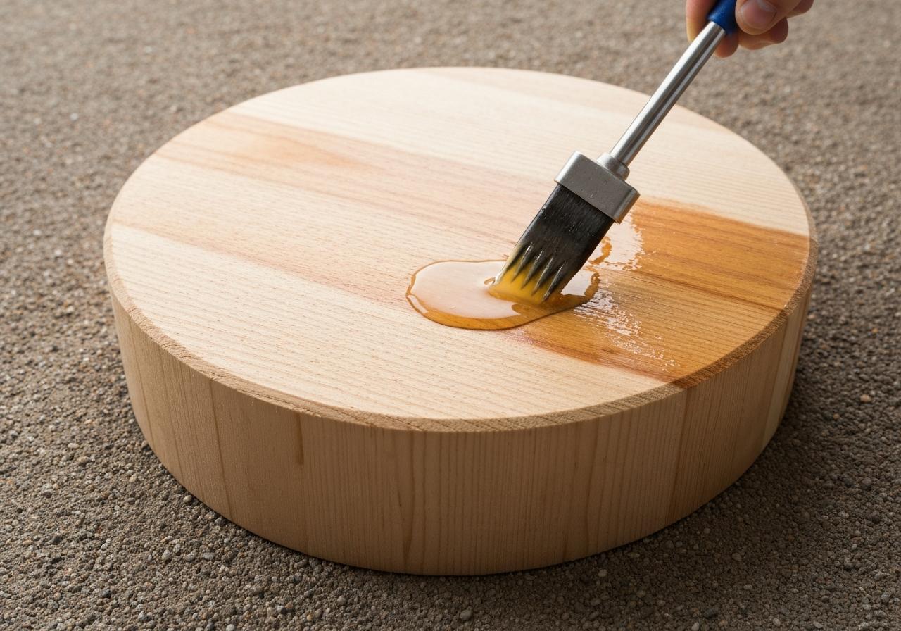 Produits de traitement du bois en badigeonnage sur poutre